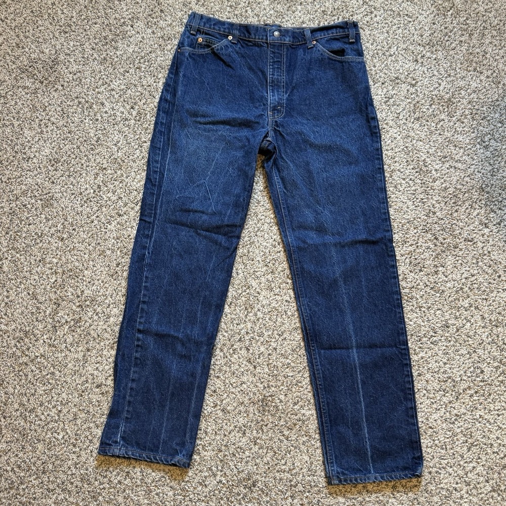 VTG Levi's 509 Orange Tab Jeans Mens 36x31 Dark Wash Straight Denim Fit 34x31